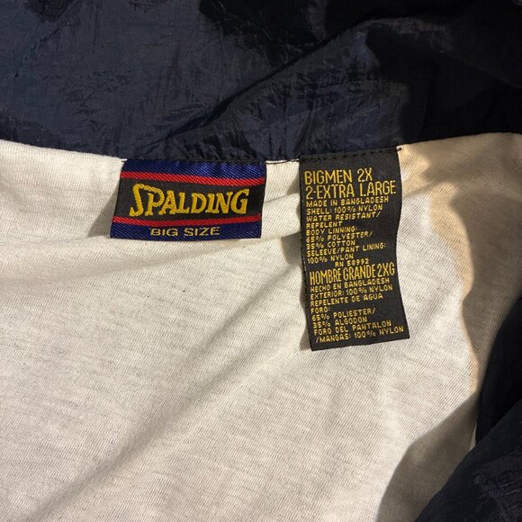 Vtg 90’s Spalding Windbreaker Jacket 2XL, Lined, full zip Blue Red Retro - Picture 3 of 8